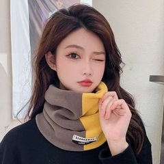 冬季双层加厚保暖奥利绒脖套户外骑行时尚男女拼色套头防寒围脖