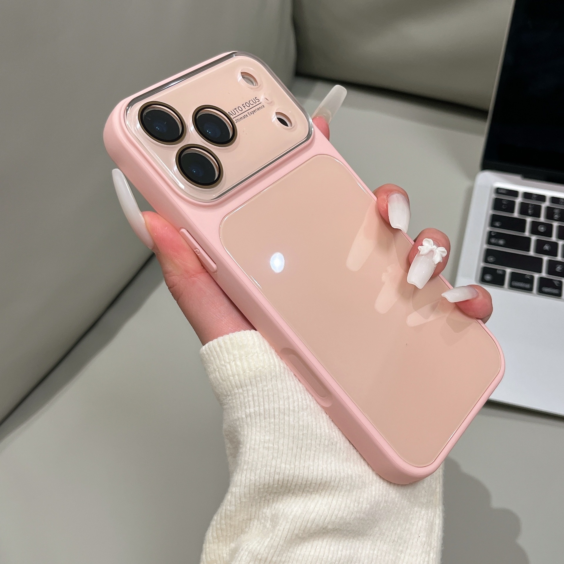 适用iPhone18promax手机壳秒变大视窗糖果色亮面玻璃苹果17保护套