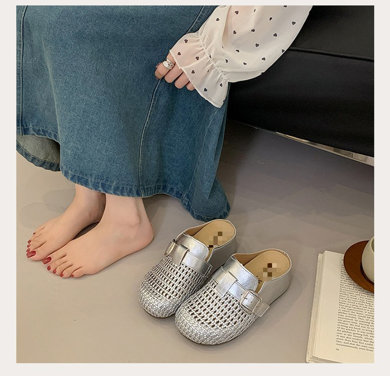 Baotou aumento de altura zapatillas de un pie de mujer verano outdoor hollow sluggish 2026 nuevas zapatillas breathables Burken