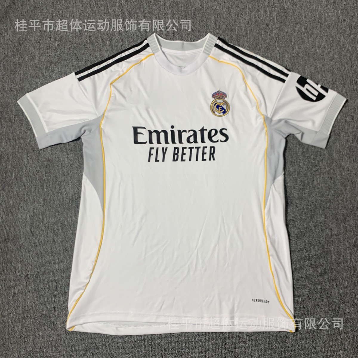2526 Real Madrid Home Short-Sleeved T-Shirt Men's Football 2627 Real Madrid Club Jersey Printed Quick-Drying Breathable Engraving Version