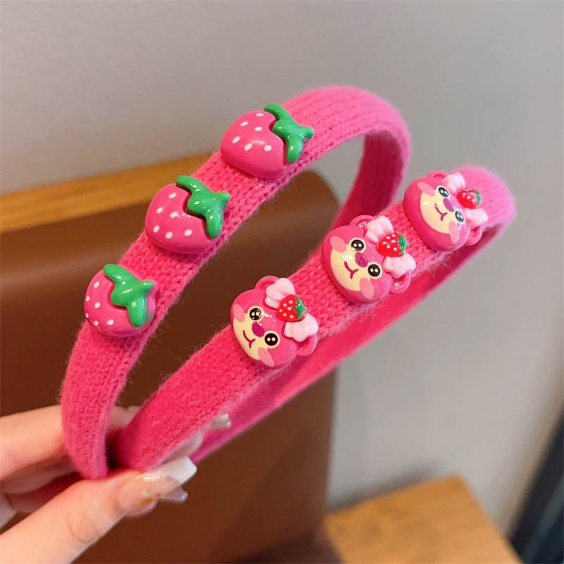 Diadema para niños bebé femenino no apriete horquilla de dibujos animados pelo presionando tocado Paquete de cabello de niña de punto diadema de ala ancha