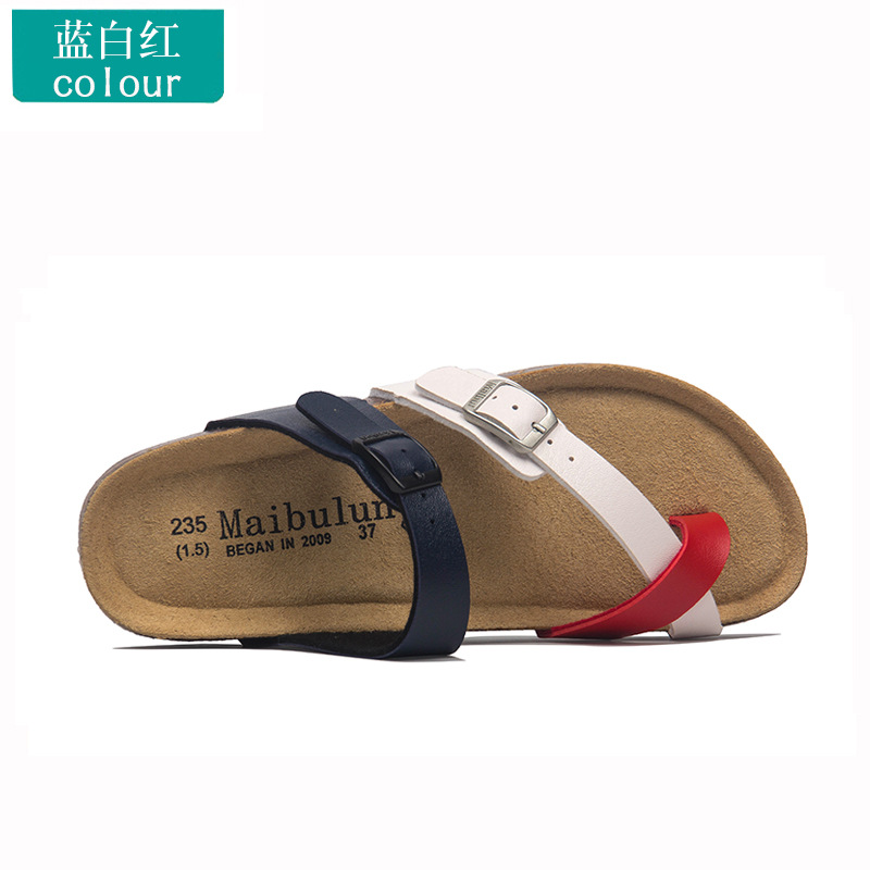 Zapatillas de corcho planas para hombres y mujeres pareja más tamaño al aire libre playa verano color pareja zapato cubierta toe Ventas Directas la fábrica