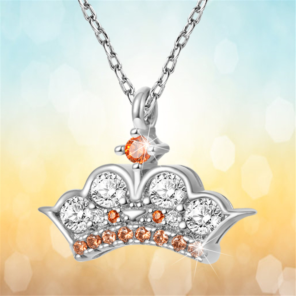 Colar com pingente de coroa de rainha em strass para mulher_voghion.com