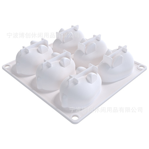 Baking Tools Cartoon Mousse Chocolate Glue Pudding Bowl Cake Size 6 Rabbit Silicone Cake Mold