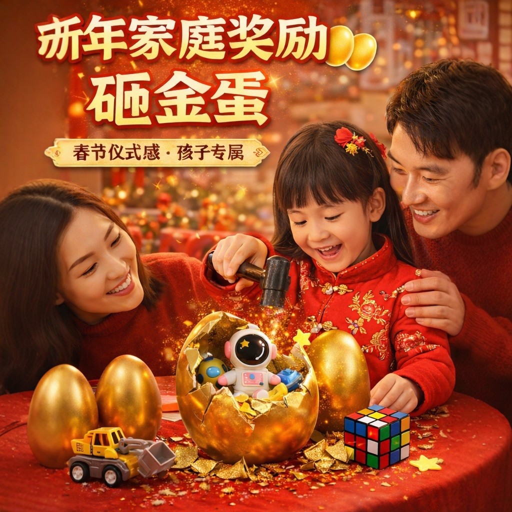 Children's Golden Egg Blind Box - Birthday Gift Toy for Boys and Girls - Elementary School Student Lucky Draw with Holes - 2026 New Model