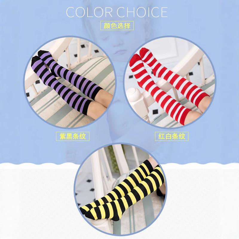 Children's Stockings Christmas Cosplay Socks Black and White Stripesd Jk Stockings Japanese Style Over-The-Knee High Student Socks