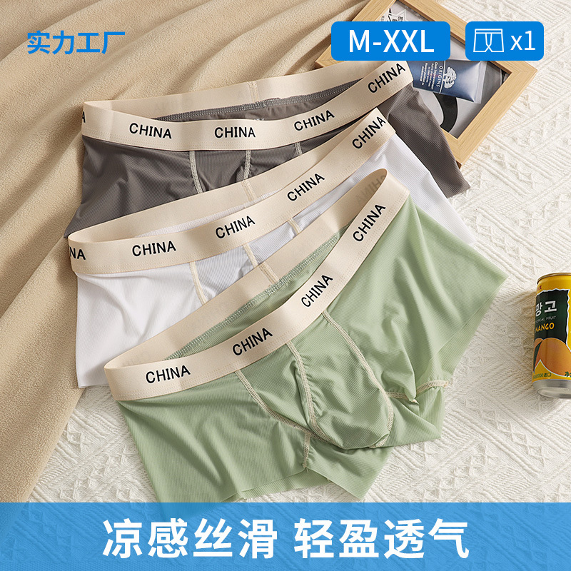 Transparent Men's Underwear, Ice Silk Boxer Briefs, Low-Waist, Ultra-Thin, High-Quality Men's Boxer Shorts