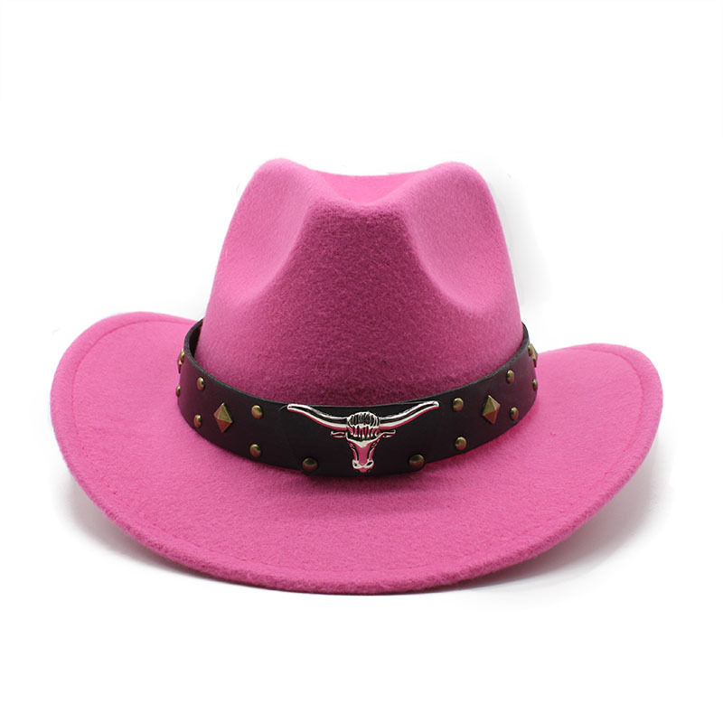2023 jazz western woolen top felt imitation sheep denim hat_voghion.com