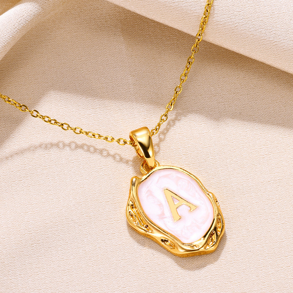 15g Weight Alloy Pendant Material Pendant Necklace Classification Simple Style Letter Alloy Wholesale Pendant Necklace