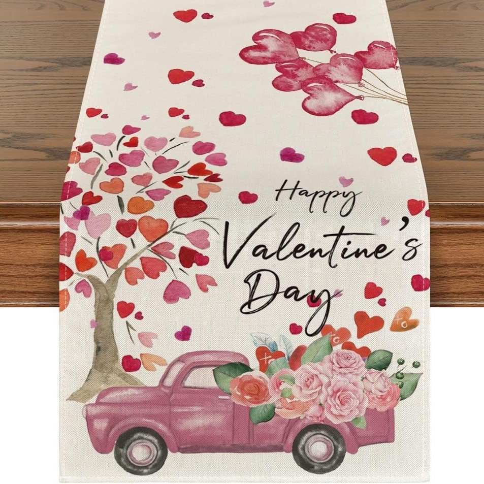 Novedad transfronteriza: Camino de mesa de lino estampado, decoración para sofá, ambiente festivo, estilo nórdico, tira larga.