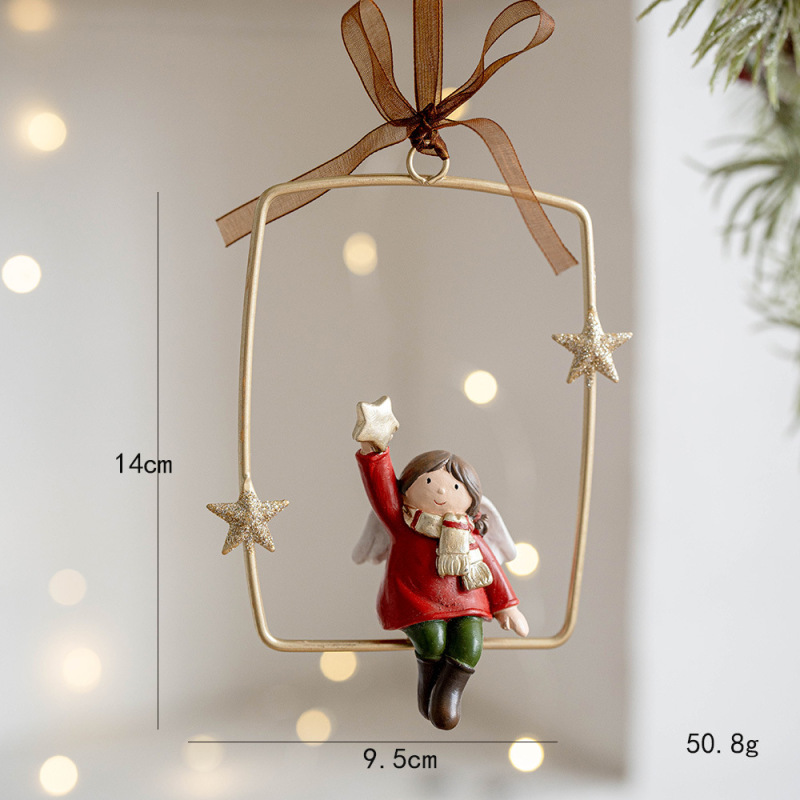 国境を越えた新製品クリスマス装飾レトロ立体クリスマスツリー装飾プレゼント鈴樹脂ストラップ装飾|undefined