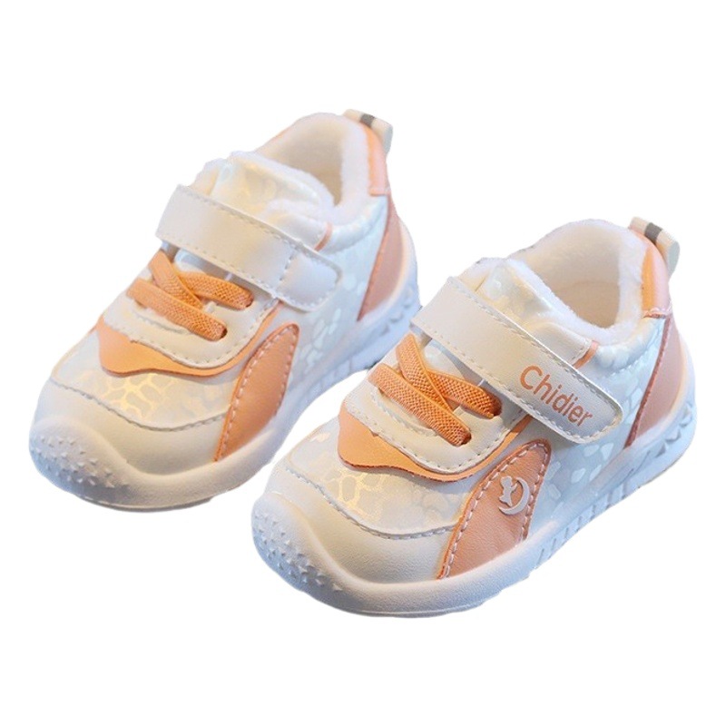 Zapatos de niño de bebé con forro polar para niños zapatos de bebé Otoño e Invierno zapatillas de deporte para niños zapatos de niña de 1 a 3 años