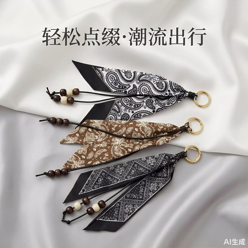 Silk Scarf Bag Accessory, Fashionable Commuter Pants Decoration, Pants Chain, Waist Scarf, Ribbon, Trendy Versatile Bag, Light Luxury Delivery Silk Scarf Bag Accessory, Fashionable Commuter Pants Decoration, Pants Chain, Waist Scarf, Ribbon, Trendy Versatile Bag, Light Luxury Delivery