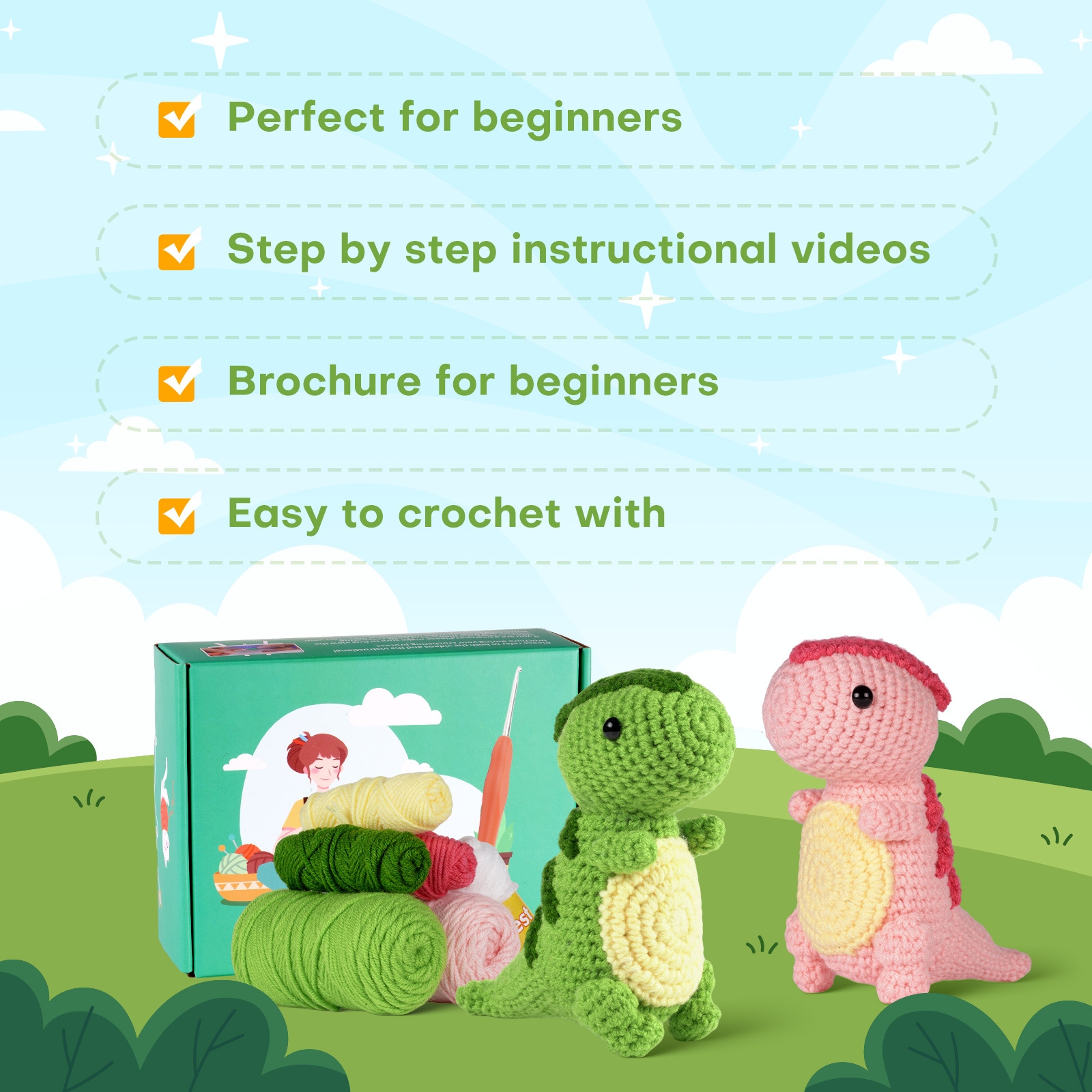 Crochet Kit Material Package Doll Handmade Diy Weaving_voghion.com