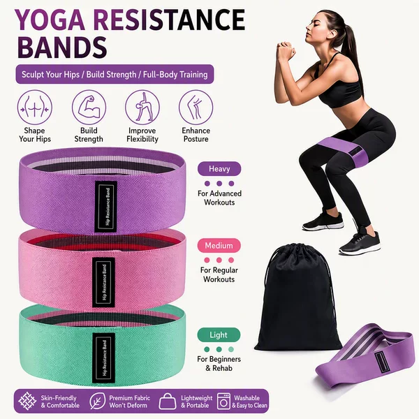 Cross-Border Yoga Belt, Hip Lift Resistance Band, Fitness Leg Resistance Circle, Hip Resistance Band, Fitness Elastic Band