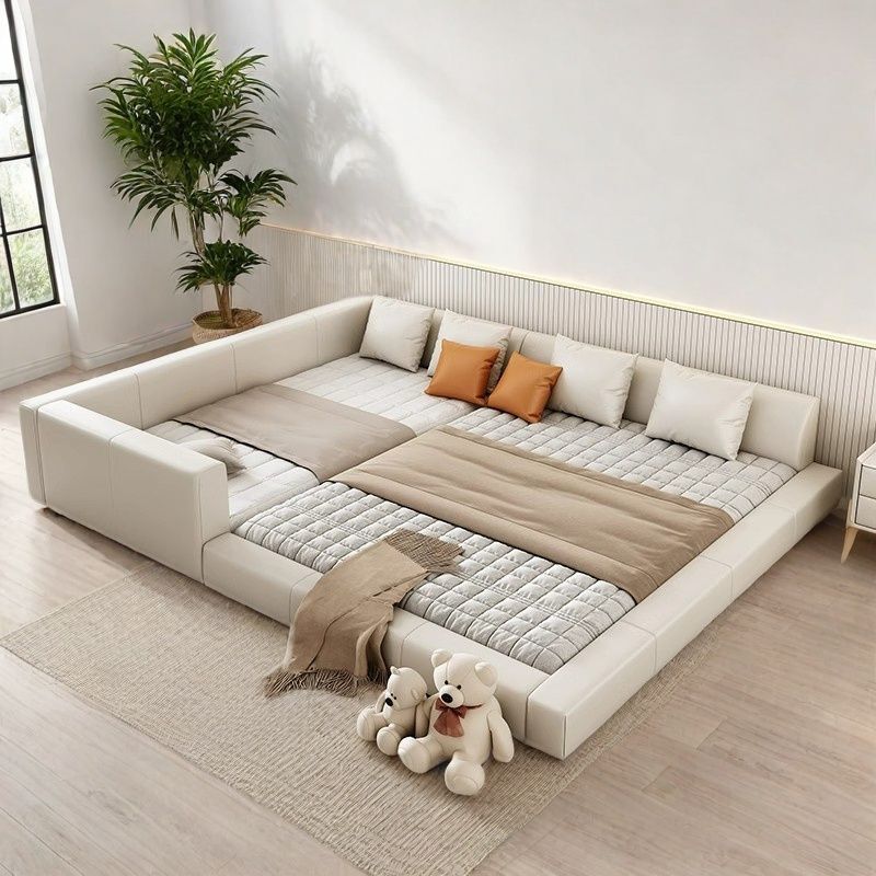 Tatami Bed for Second Child, Large Bed for Family, Parent-Child Splicing Bed, Double Bed, Extra-Large Master Bedroom, Four-Person Widened Bed, Family Bed