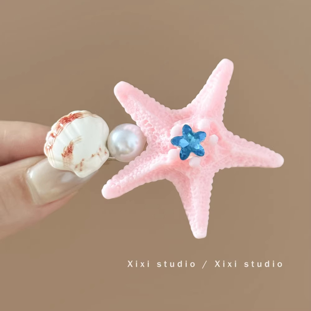 4# 핑크 불가사리 쉘 머리핀 약 5.5cm