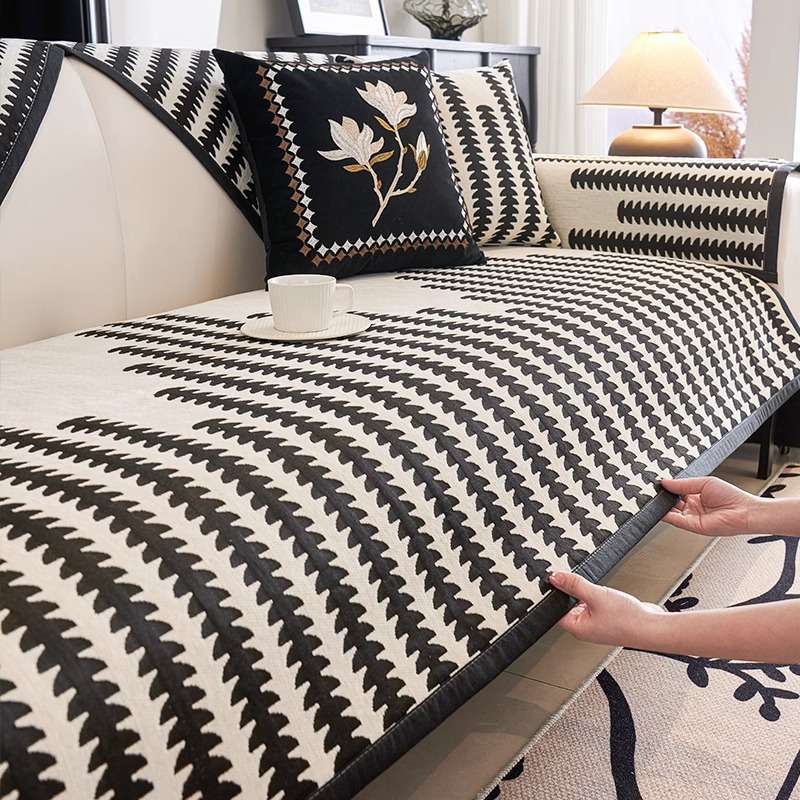 Luz de lujo de alto nivel sensación cojín de sofá cuatro estaciones cojín de cuero antideslizante sofá cubierta 2024 nuevo sofá toallas