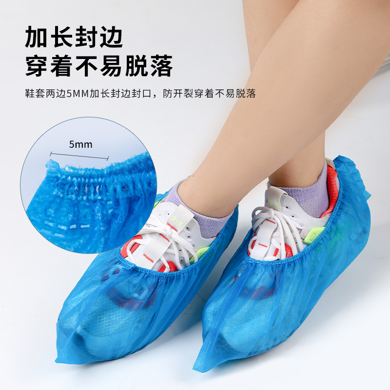 Cubierta de zapatos engrosada desechable, tela no tejida para el hogar resistente al desgaste, antideslizante para interiores para hombres y mujeres, a prueba de polvo y resistente al desgaste, funda para pies de talla grande
