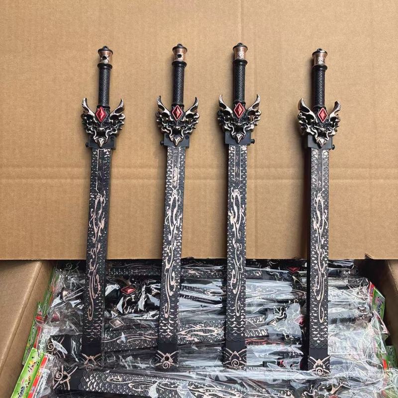 子供のワンクリック射出おもちゃの剣鞘付き舞台小道具 38cm おもちゃの剣ナイトマーケットの屋台の供給卸売|undefined