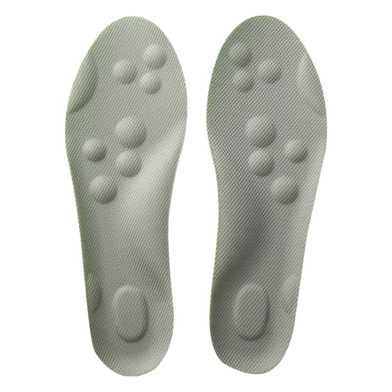 4D sports insole for boys and women PU arch full pad antibacterial deodorant sweat absorbent breathable high elastic shock absorption leisure military training