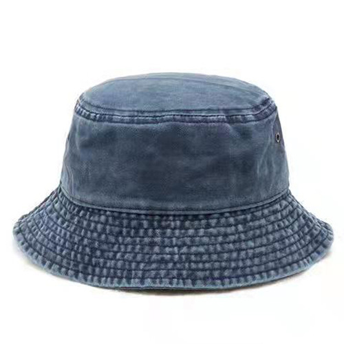 Hong Kong style retro washed denim fisherman hat couple fashion distressed short-brimmed basin hat breathable solid color cross-border spring and autumn