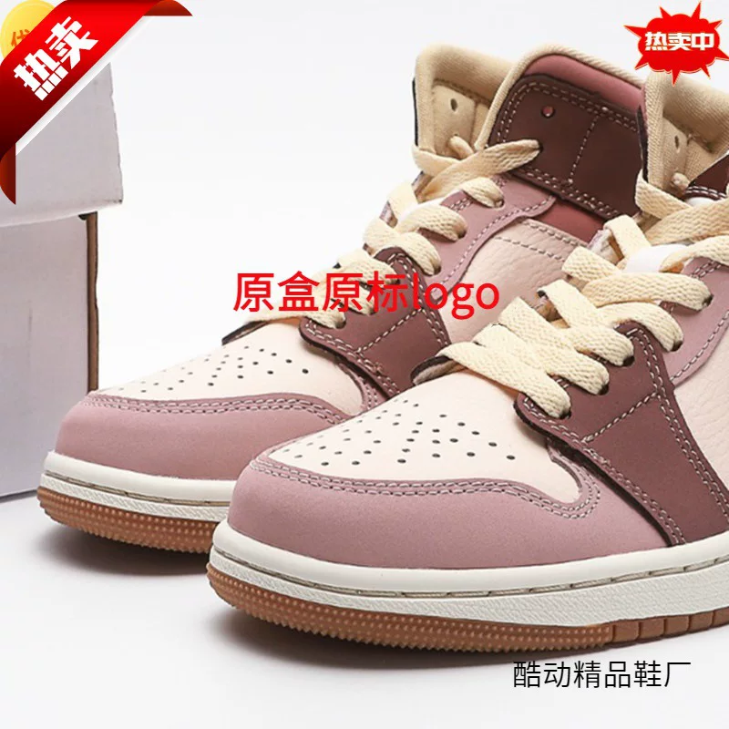 Dunk Panda AJ1 High Version AJ1 High-Gang женские туфли мужские застегивающиеся маленькие табачно-серые сломанные складные носки туфли Putian Pure