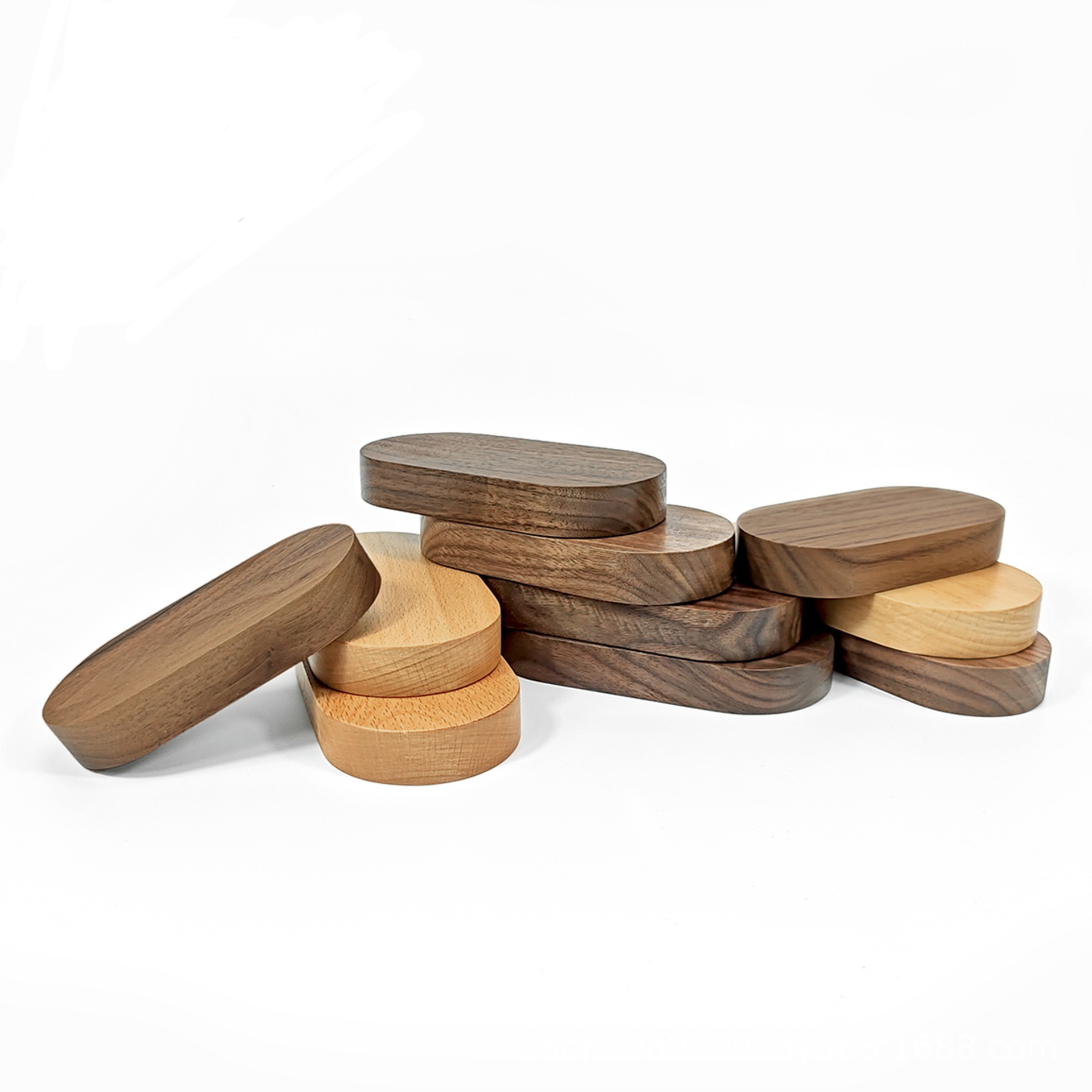 Oval North American Black Walnut Car DIY Base de madera maciza Soporte de exhibición de madera Soporte de madera Muñeca Adornos de escritorio