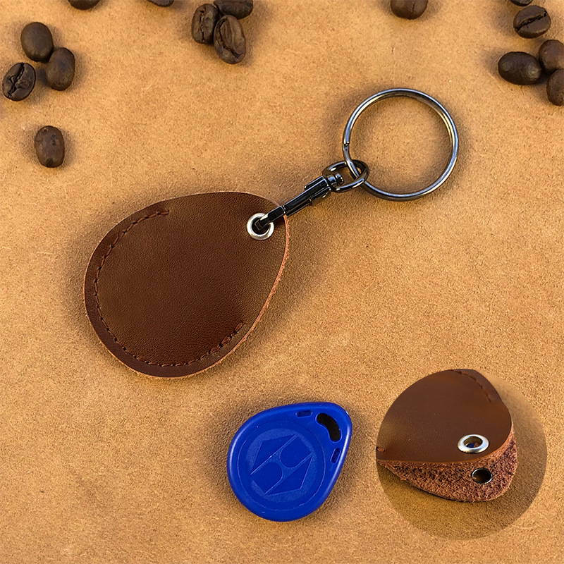 Cubierta de la tarjeta de control de acceso Oval al por mayor personalizable LOGO rectangular comunidad ascensor inducción cubierta de la tarjeta de control de acceso de cuero