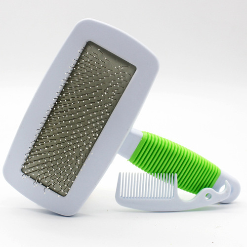 Pet comb, wavy plastic handle dense comb, bubble shell, pet pin comb with small comb 2 specifications, pet supplies 6