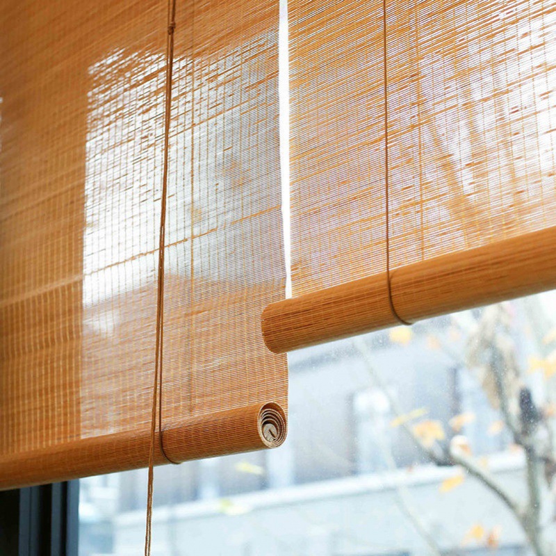Bamboo curtain Rolling curtain Bamboo Japanese door curtain partition Sunshade Manual Lifting Examination paper Bamboo Curtain sunshade