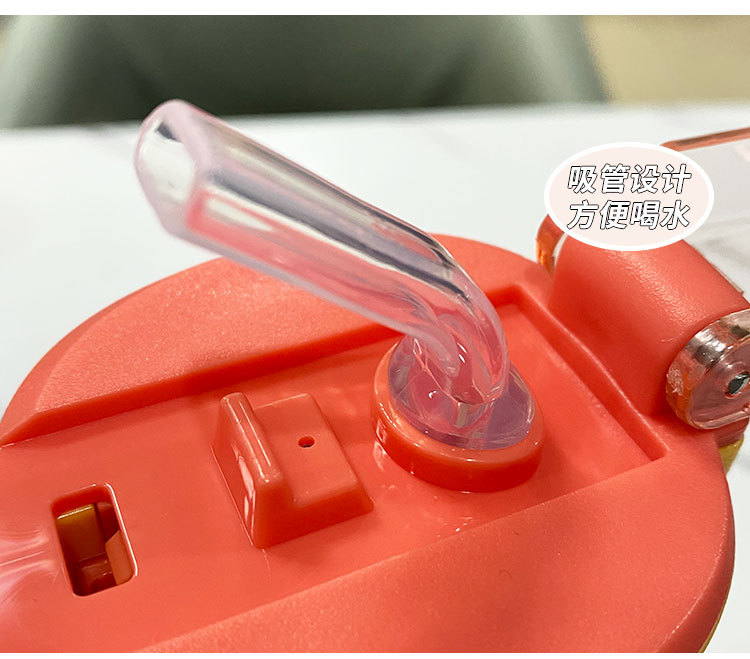 Korean high appearance level couple plastic cups 2021 summer fashionable and trendy color matching straw water cups for women, one-piece consignment pic 26