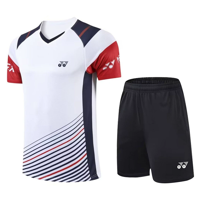 YY одежда для бадминтона, мужские и женские костюмы, быстросохнущая дышащая спортивная одежда с короткими рукавами, теннисная футболка, униформа команды для соревнований, групповая покупка, индивидуальный заказ