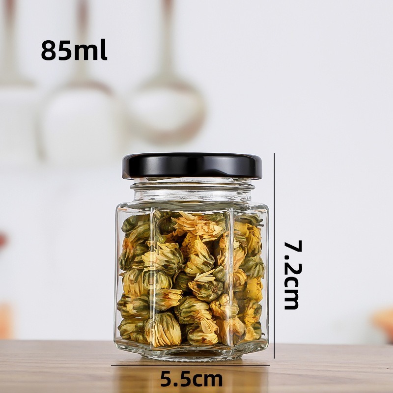 六棱食品级玻璃瓶蜂蜜瓶酱菜瓶辣椒酱密封罐装防漏果酱瓶现货|undefined