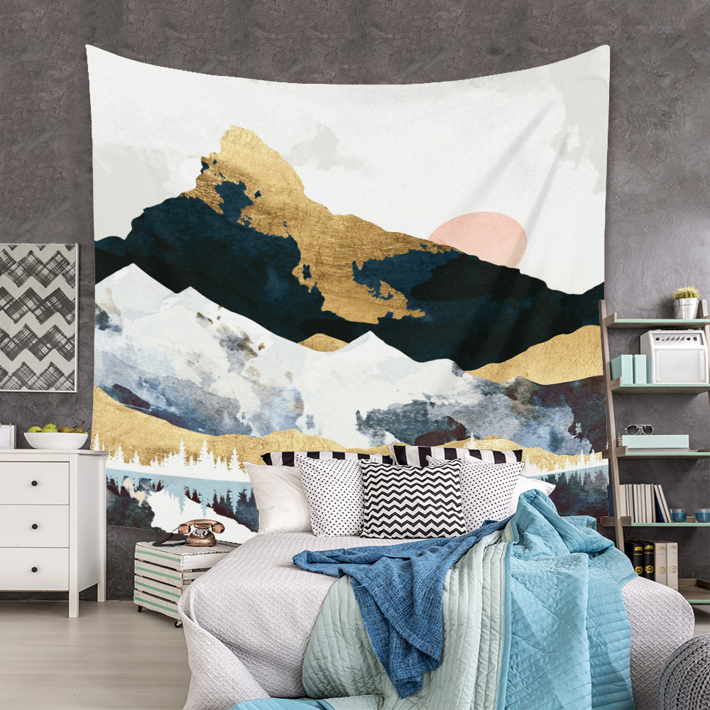 Bohemian Moon Mountain Painting Wall Cloth Decoration Tapestry Wholesale Nihaojewelry display picture 88