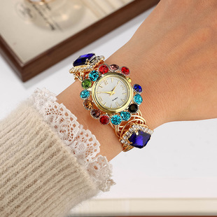 Cross-border Sapphire Ladies Diamond Quartz Watch Fashion Alloy Bracelet Watch Women in stock Wholesale