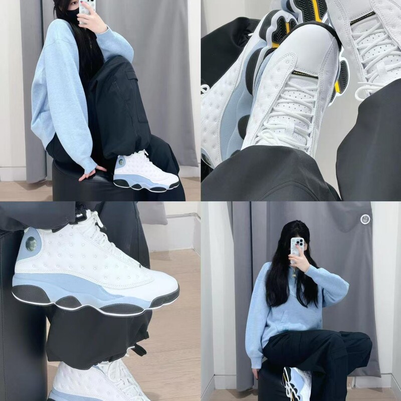 High-Quality Air Jordan 13 High-Top Basketball Shoes for Men and Women, Versatile Classic Black and White Panda Desert Red Aj13 Sneakers