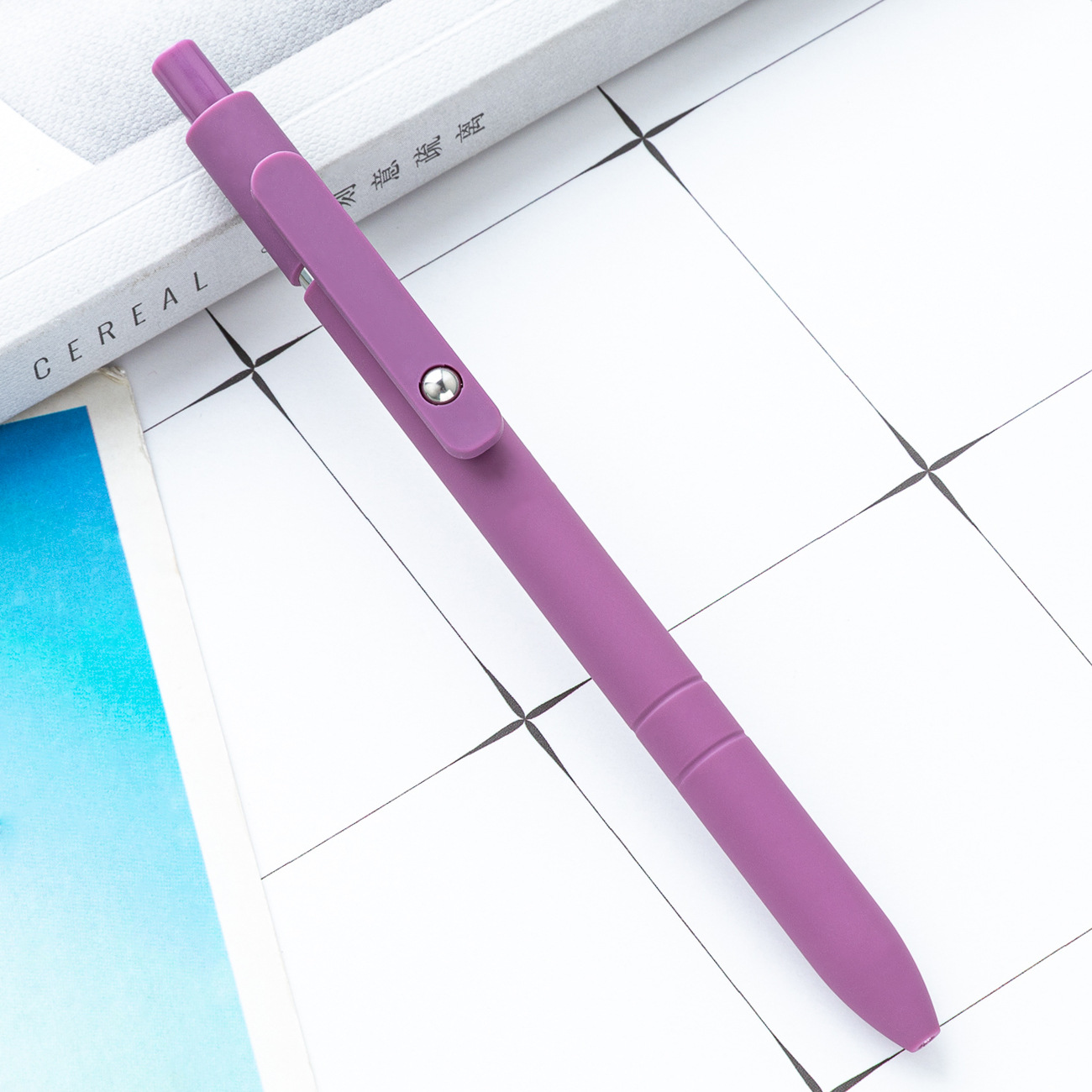 Nuevo bolígrafo neutro de color Morandi puede imprimir logotipo estudiantil papelería bolígrafo de plástico publicitario bolígrafo regalo