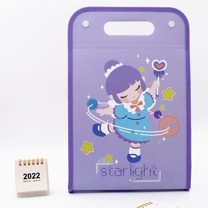 Bolsa de almacenamiento de papel de estudiante de dibujos animados de gran capacidad de múltiples capas de órganos Carpeta 13 rejilla bolso lateral bolsa de órganos al por mayor