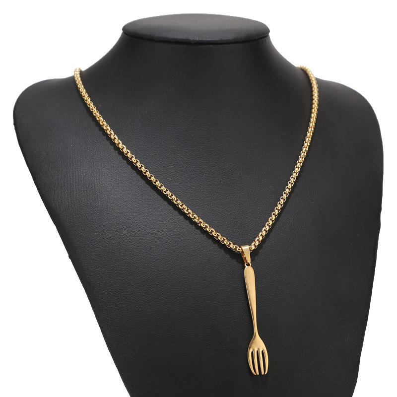 Wholesale Jewelry Retro Scissors Spoon Kitchen Knife 304 Stainless Steel Plating display picture 13