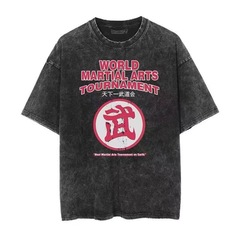 外国貿易LAZADAレトロなプリント丸首ゆるいtシャツ半袖夏水洗い男女上着ファッションブランドカジュアル卸売り