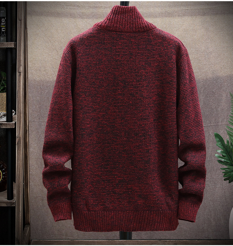 Men's Velvet Patchwork Cardigan Stand-up Collar Jacket Slim Fit_voghion.com