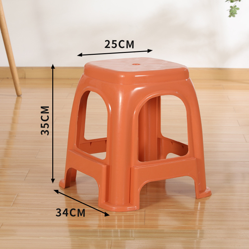 加厚塑料凳子家用方凳客厅特厚板凳熟胶浴室高板凳经济型耐用椅子|undefined
