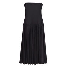 批发2025春女装新款时尚黑色中长款抹胸连衣裙RR3-9040