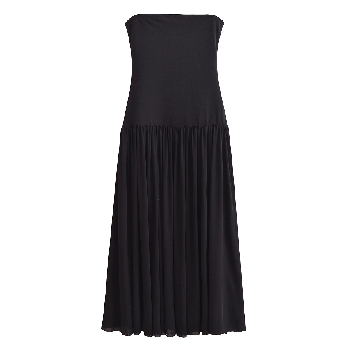 欧美批发2025春女装新款时尚黑色中长款抹胸连衣裙R3-9040