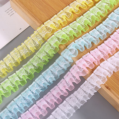 Colorful double-layer pleated lace snow gauze lace belt clothing accessories handmade diy curtain skirt lace belt wholesale