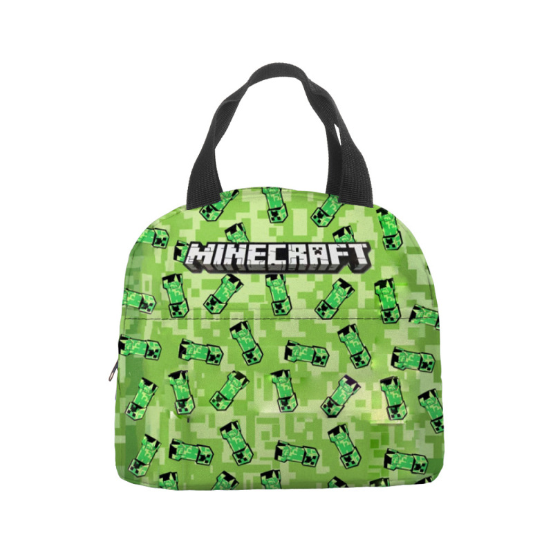 Minecraft ランチバッグ漫画アニメーション小中学生食事バッグ子供用アイスバッグ屋外食事バッグポータブルランチボックスバッグ|undefined