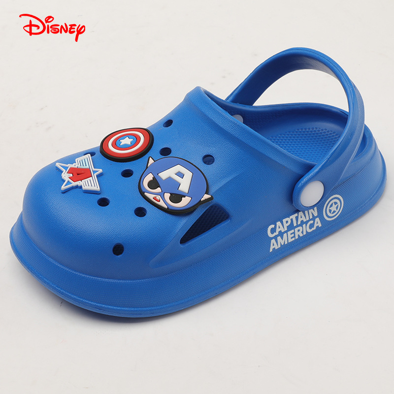 Disney cerrado dedo del pie anticolisión Iron Man zapatillas para niños verano interior antideslizante dibujos animados bebé playa agujero zapatos
