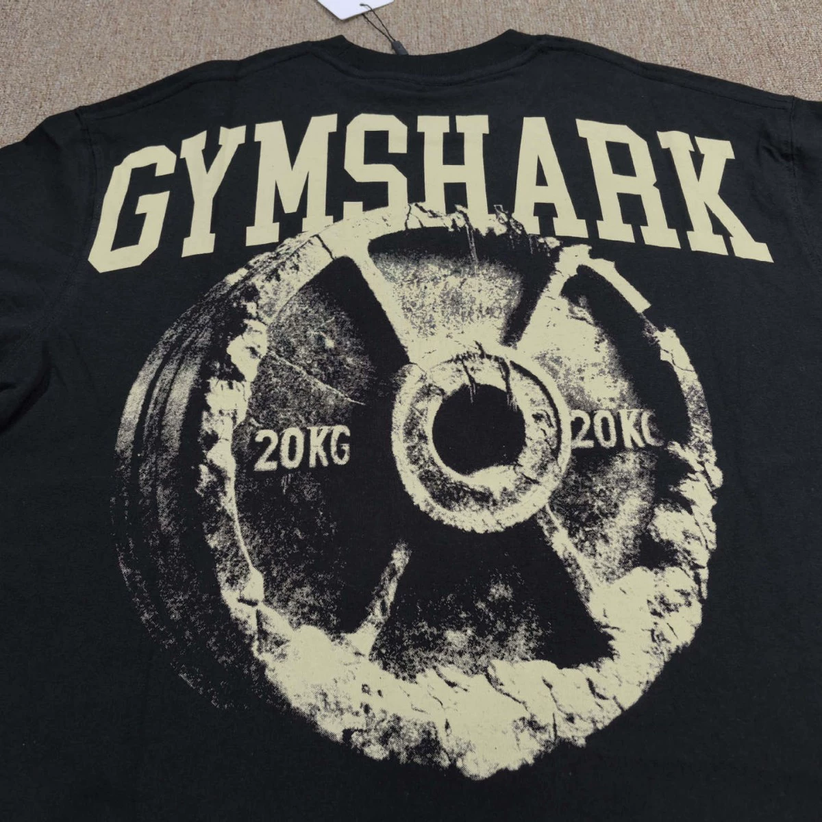 Футболка Gymshark с штангой, короткий рукав, оверсайз, свободного кроя, большого размера, премиальная для занятий с весами и фитнеса, тренировочная