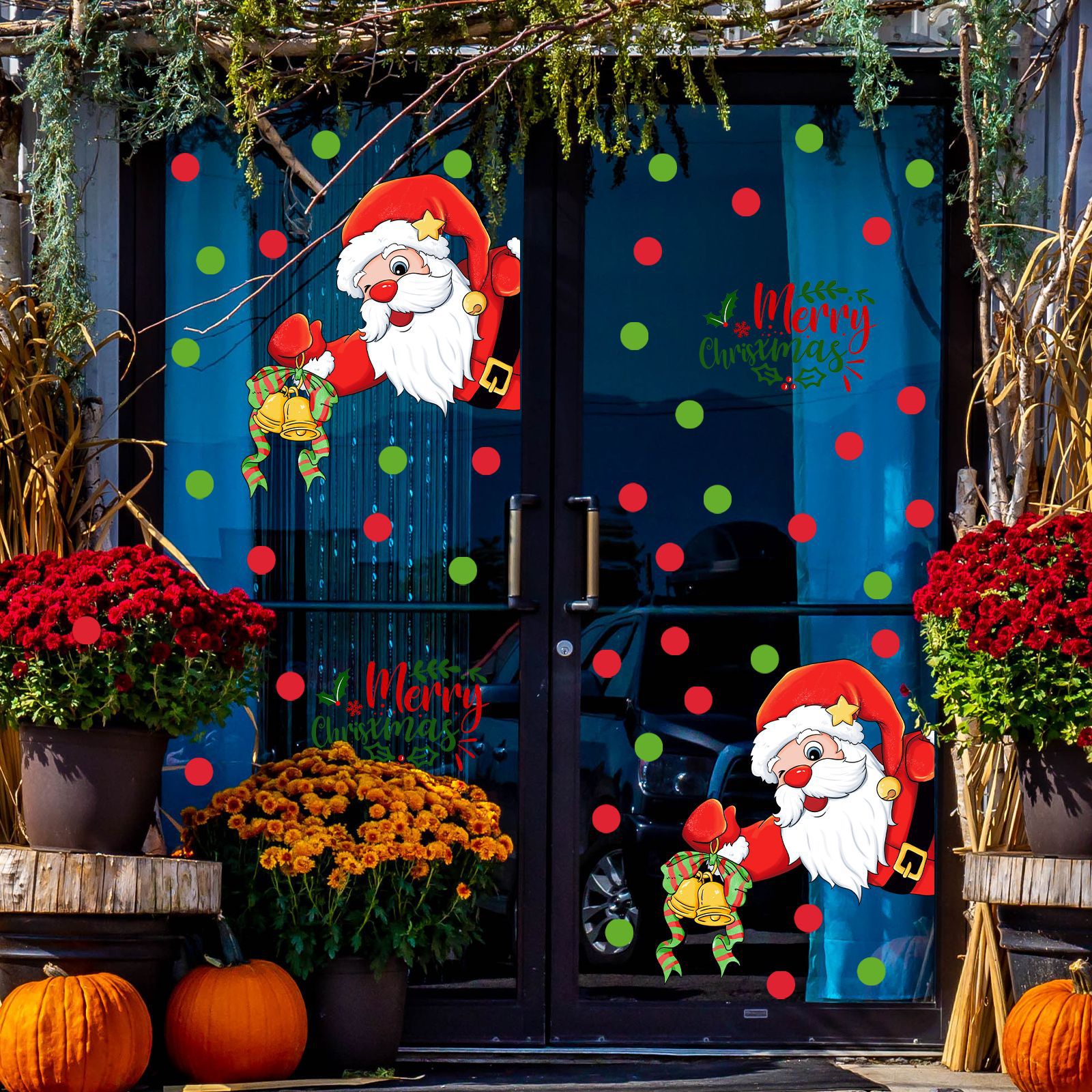 Weihnachtsmann Wandaufkleber Mit Geschenkbox Für Die Wand_voghion.com